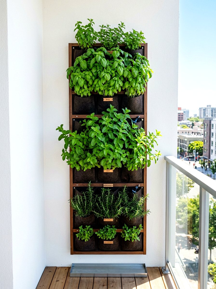 Vertical Herb Garden Wall - 30 raised planter box ideas