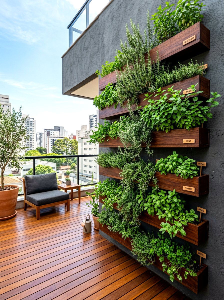Vertical Herb Planter Fence - 30 herb garden fence ideas