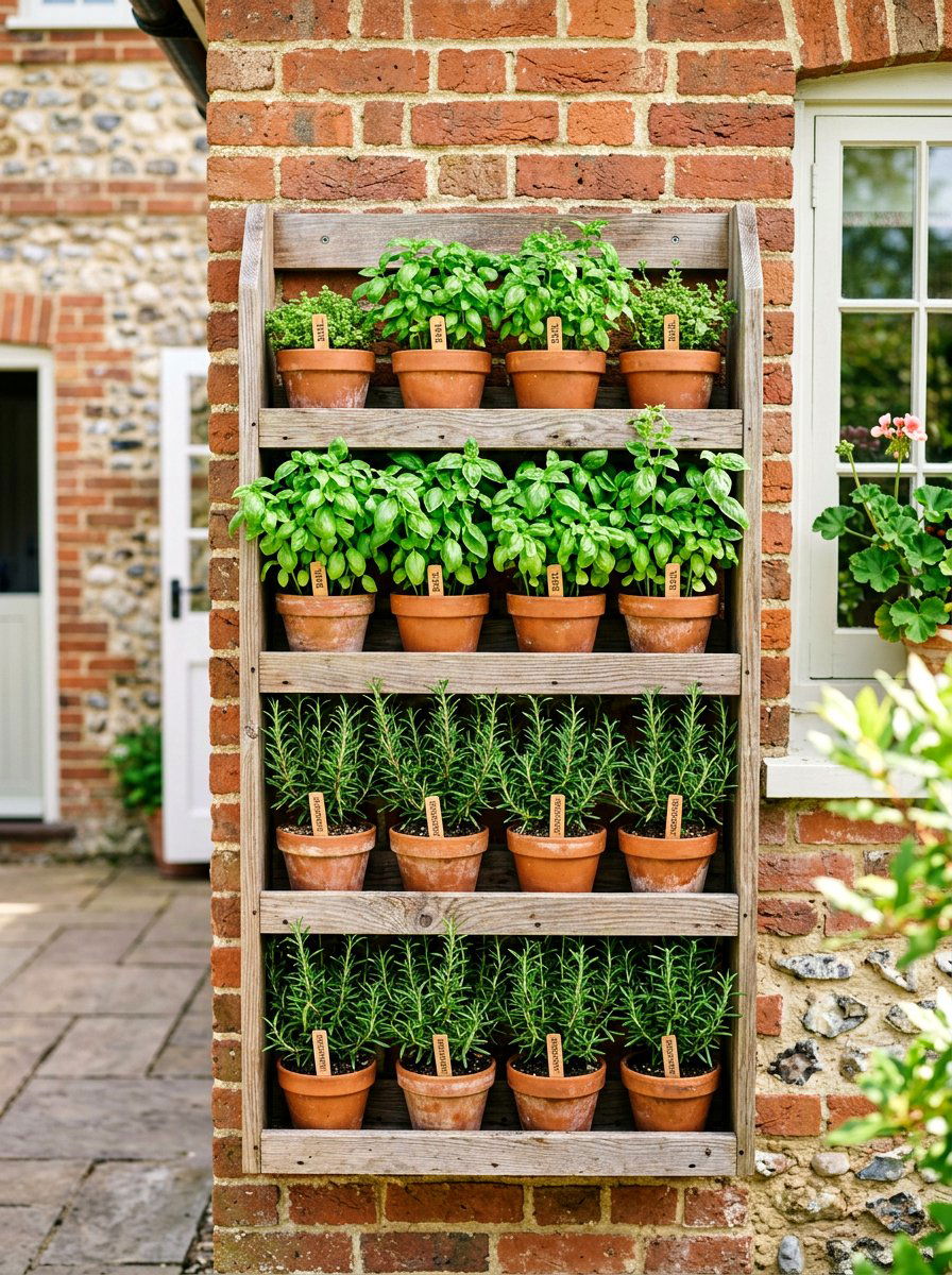 Vertical Herb Planter - 30 Pinterest backyard makeover ideas