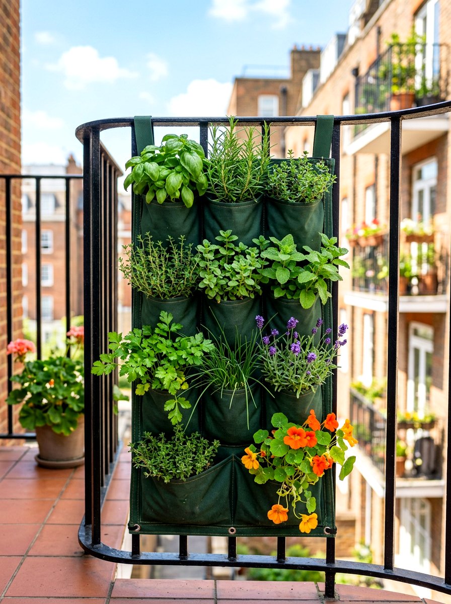 Vertical Herb Pocket Planter - 30 tiered herb planter ideas