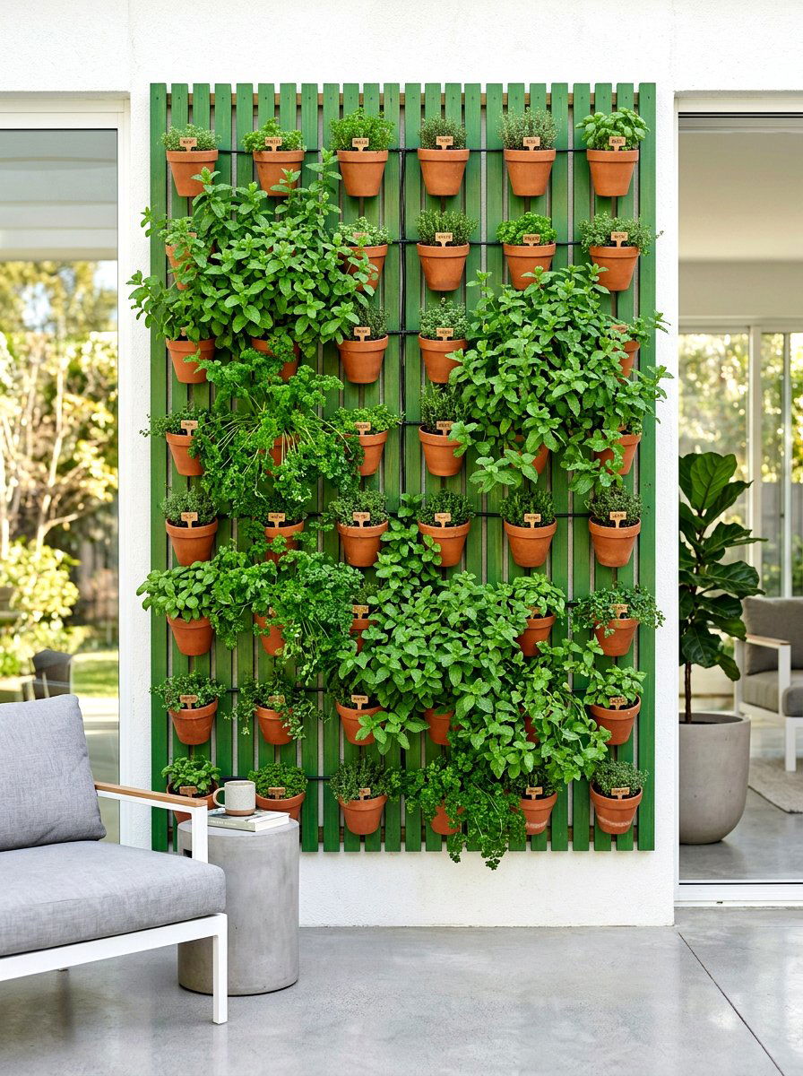 Vertical Herb Wall - 30 herb garden bed ideas