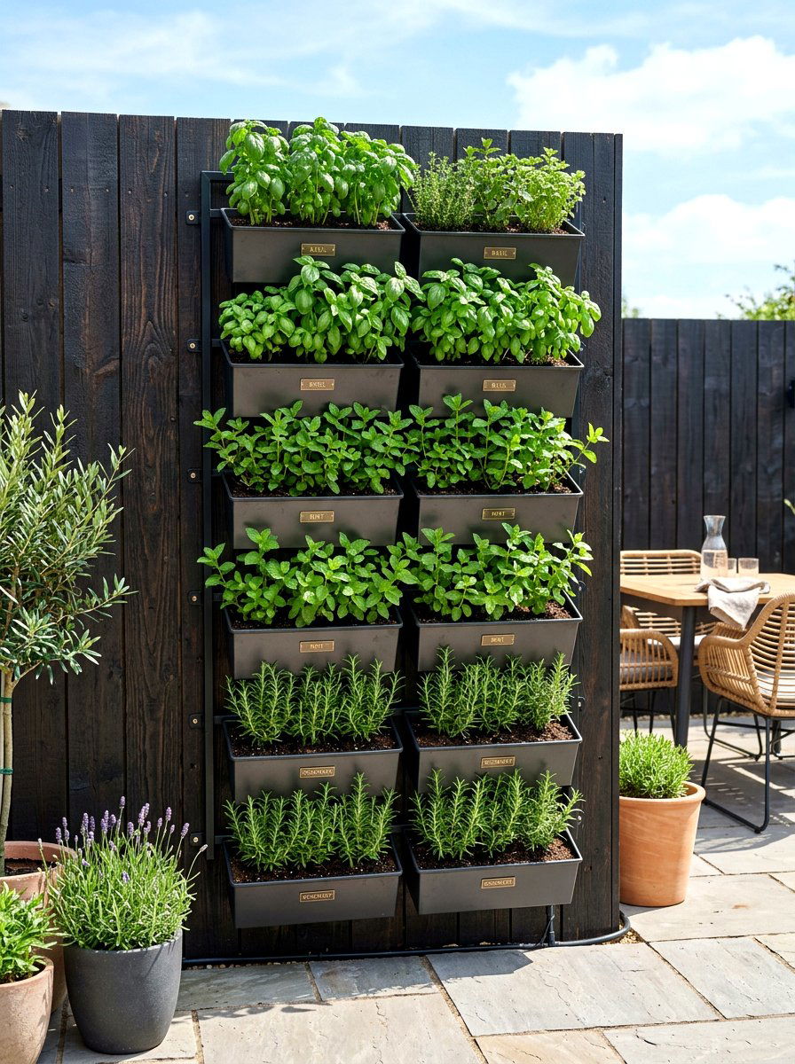 Vertical Herb Wall - 30 pizza garden ideas