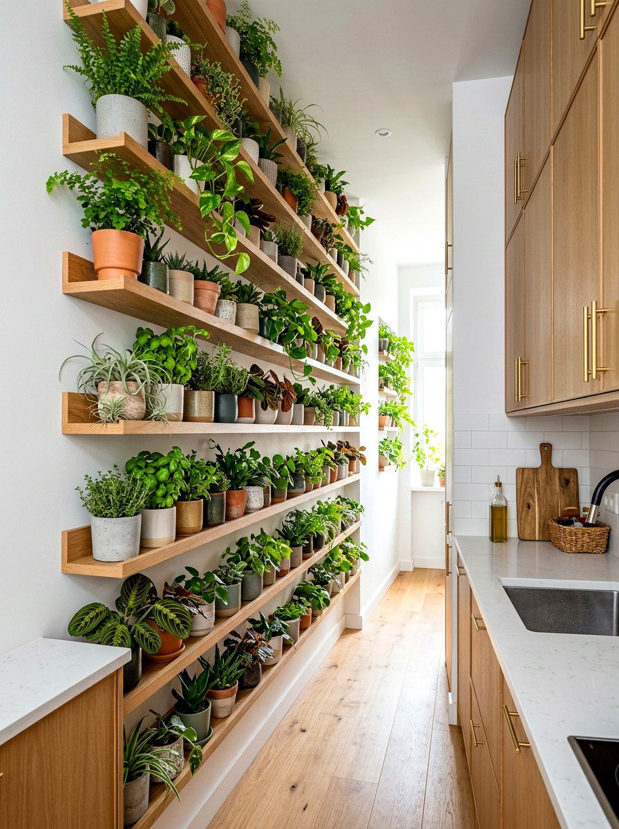 Vertical Kitchen Wall Ledge - 30 kitchen plant ledge ideas