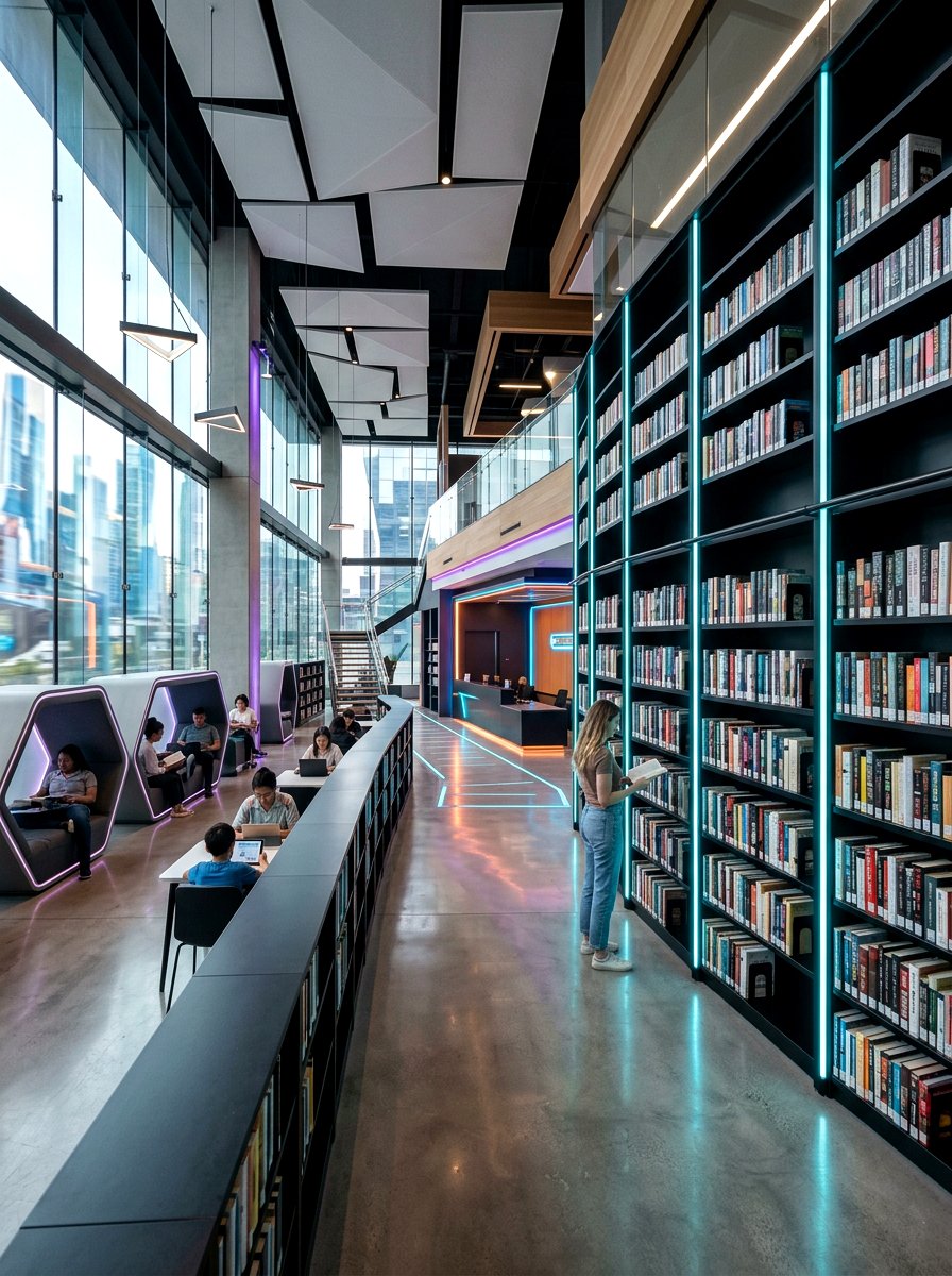 Vertical LED Channel - 30 bookshelf lighting ideas