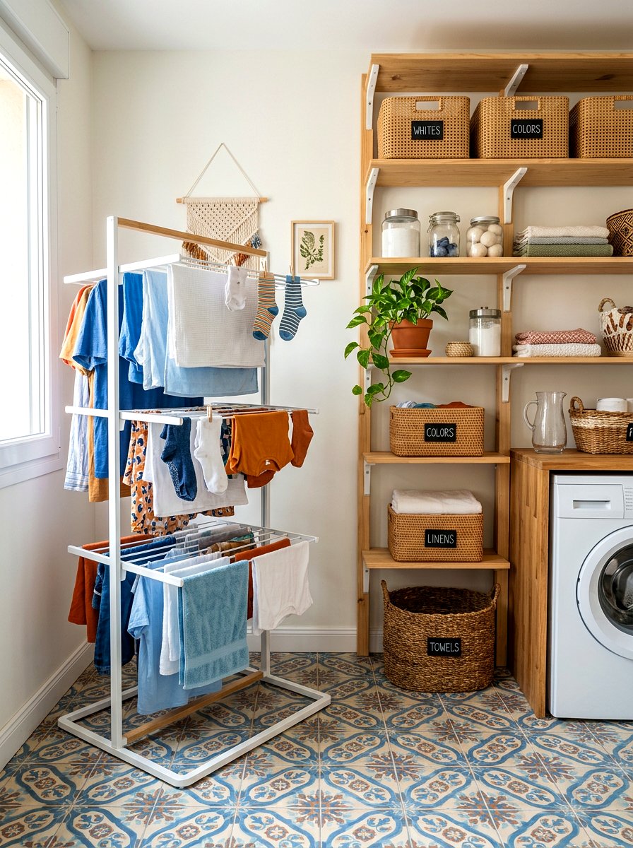 Vertical Laundry Drying Rack - 30 laundry room drying rack ideas