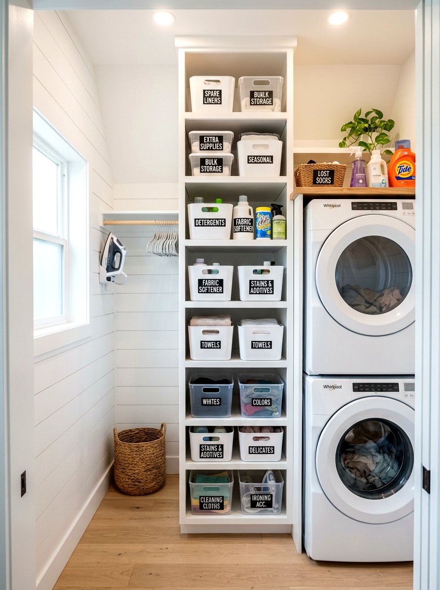 Vertical Laundry Storage - 30 detergent shelf ideas