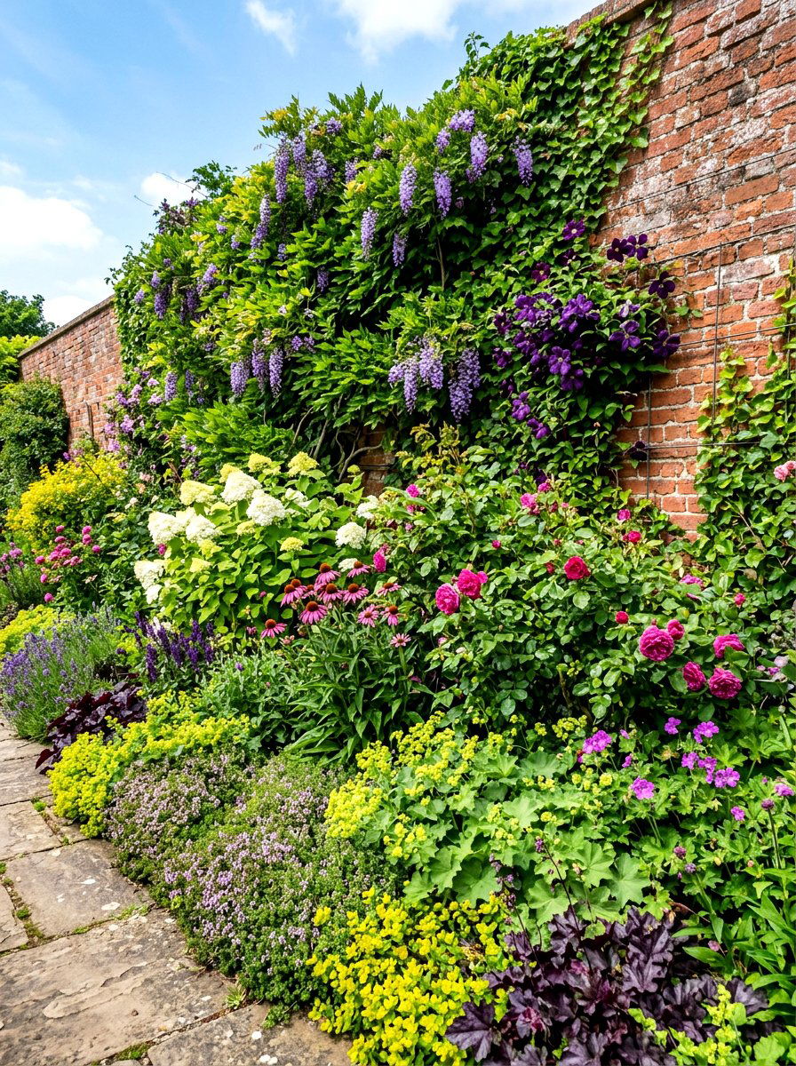 Vertical Layered Mixed Border - 30 mixed border garden ideas