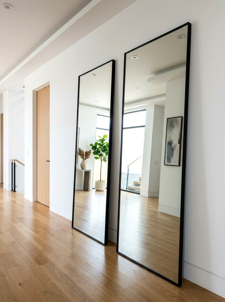 Vertical Leaner Mirror Duo - 30 statement mirror gallery ideas