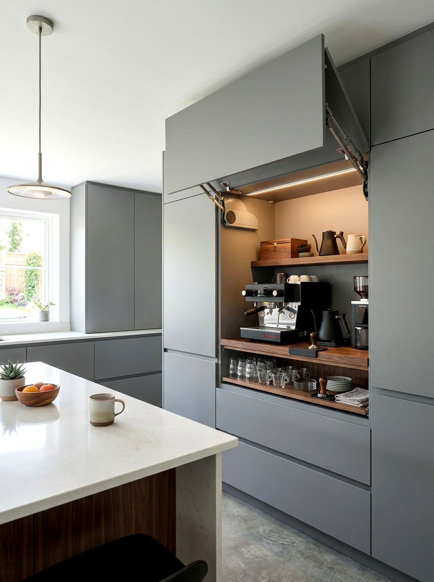Vertical Lift Kitchen Cabinet - 30 appliance garage coffee station ideas