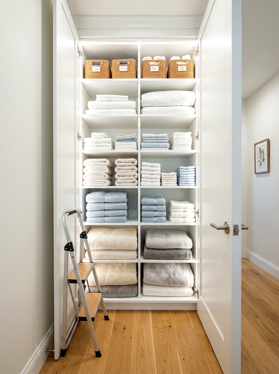 Vertical Linen Closet - 30 organizing a linen closet ideas