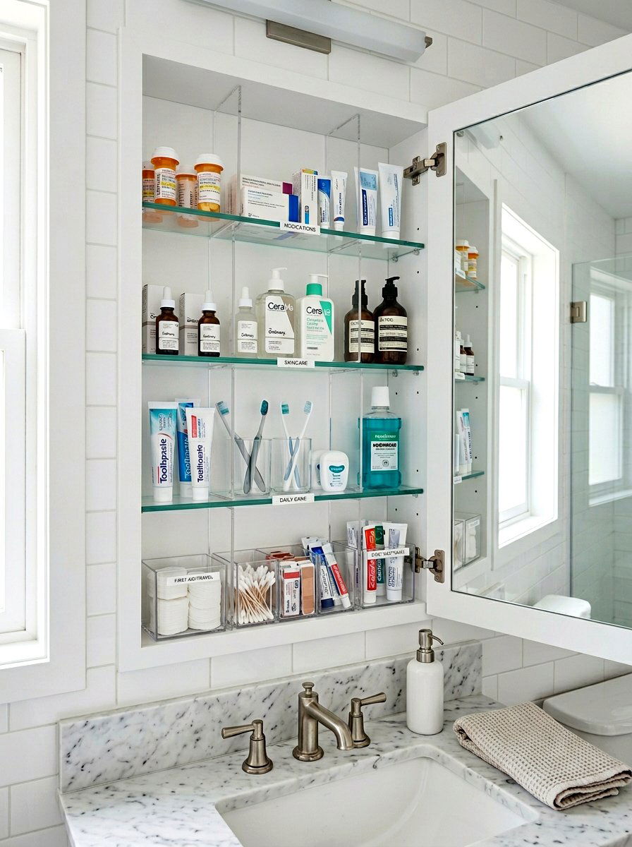 Vertical Medicine Cabinet Divider - 30 medicine cabinet organization ideas