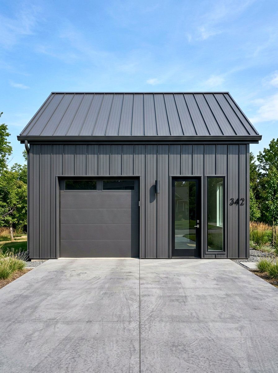 Vertical Metal Siding - 30 garage facade ideas