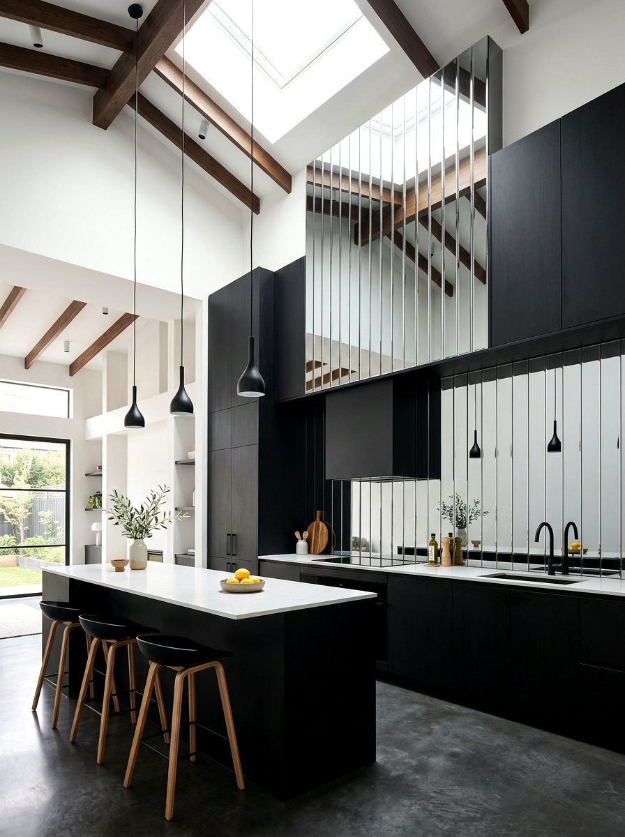 Vertical Mirror Backsplash - 30 mirror backsplash ideas