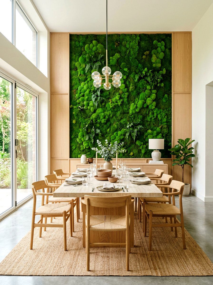 Vertical Moss Wall - 30 dining room wall art ideas