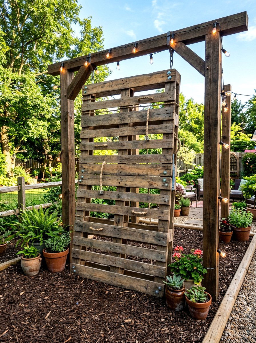 Vertical Pallet Climb - 30 backyard obstacle course ideas