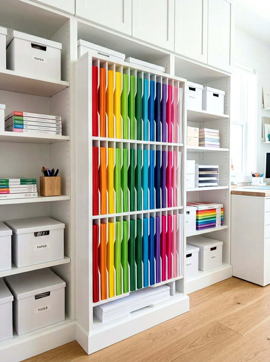 Vertical Paper Slot - 30 craft supply storage ideas