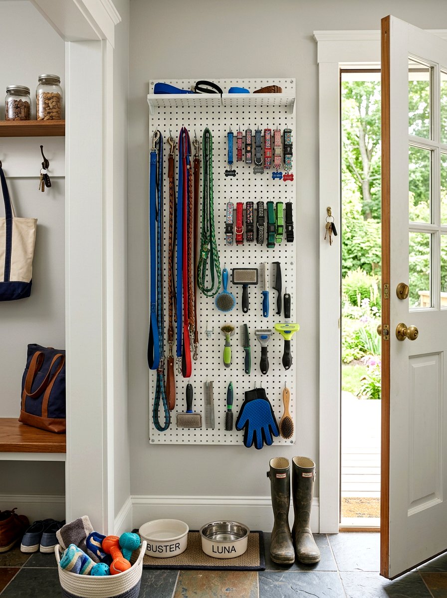 Vertical Pet Supply Organizer - 30 mudroom pet station ideas