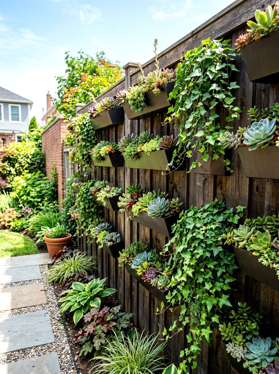 Vertical Plant Border - 30 fence border ideas