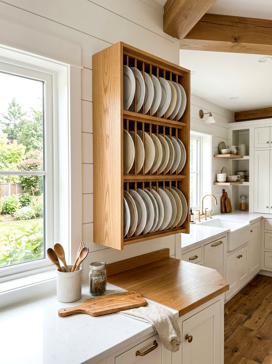 Vertical Plate Rack - 30 plate display kitchen ideas