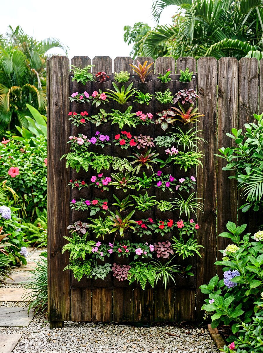 Vertical Pocket Garden - 30 budget container garden ideas