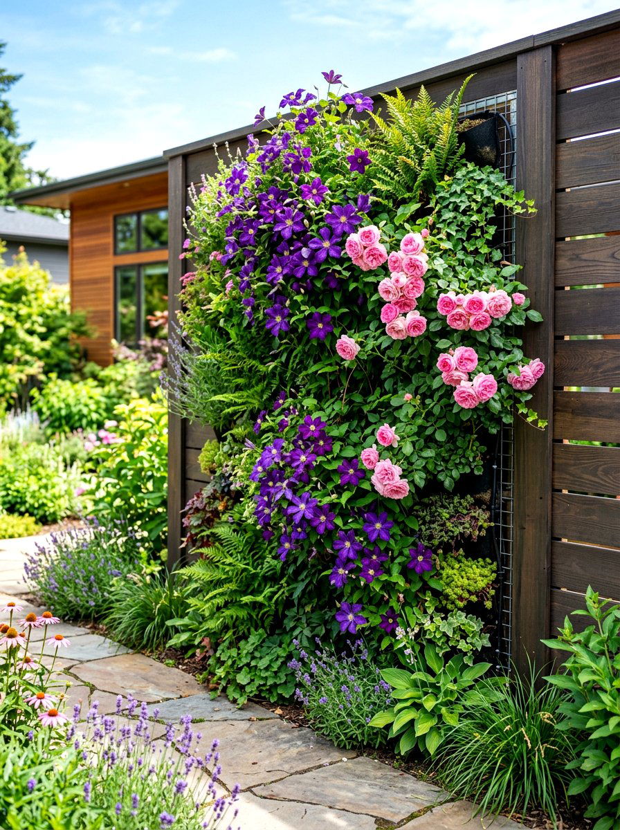 Vertical Pollinator Garden Wall - 30 pollinator border ideas