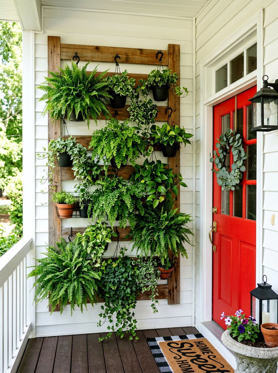 Vertical Porch Garden - 30 porch entry ideas
