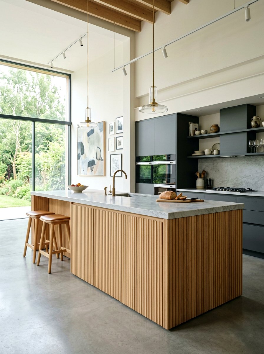 Vertical Reeded Kitchen Island Panels - 30 reeded kitchen island ideas