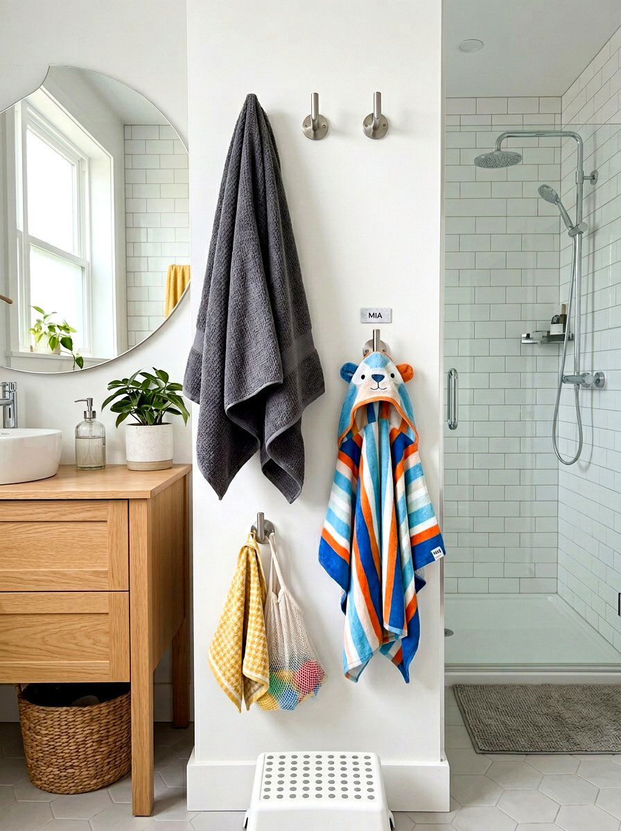 Vertical Robe Hook Layout - 30 robe hook bathroom ideas