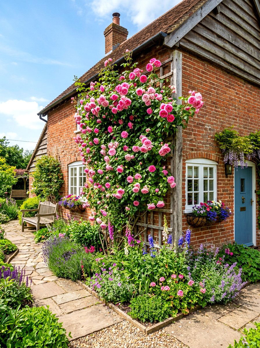 Vertical Rose Cottage Garden - 30 cottage garden ideas