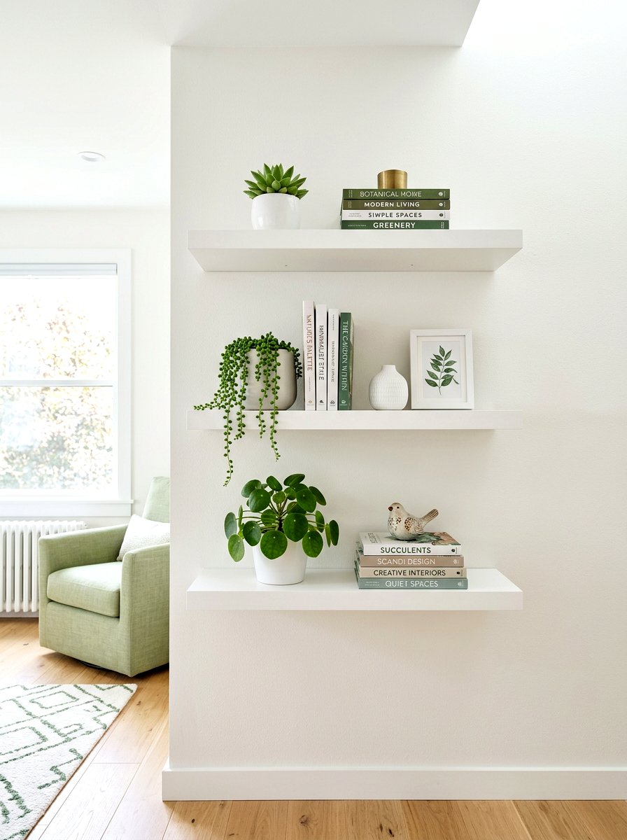 Vertical Shelf Styling - 30 spring hallway refresh ideas