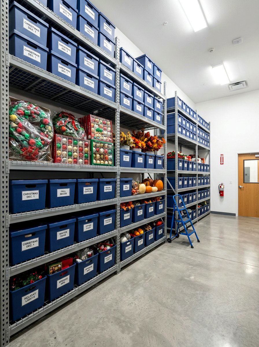 Vertical Shelving Units - 30 seasonal decor storage ideas