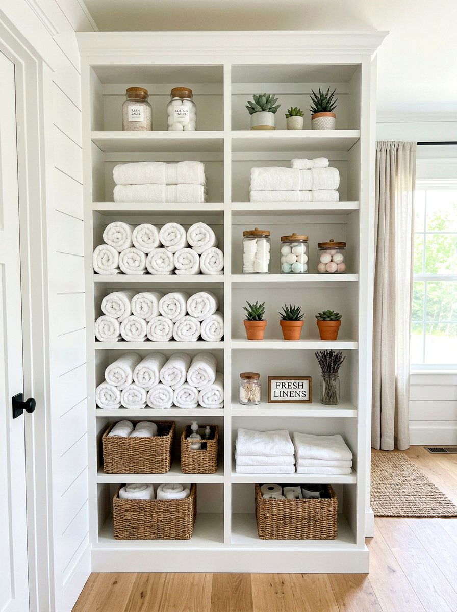 Vertical Shelving - 30 tiny house bathroom ideas