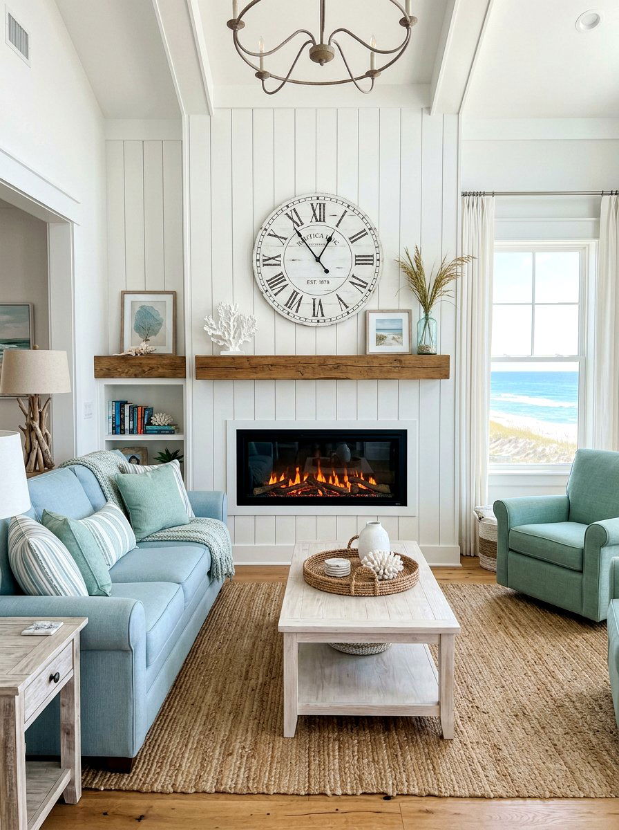 Vertical Shiplap Wall - 30 electric fireplace wall ideas