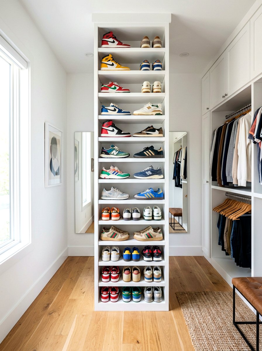 Vertical Shoe Rack - 30 minimal closet organization ideas