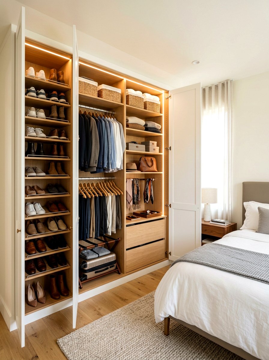 Vertical Shoe Rack - 30 organizing a guest room ideas