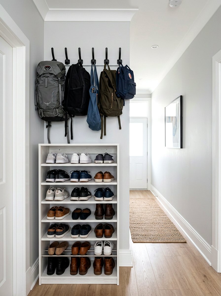 Vertical Shoe Rack - 30 backpack drop zone ideas