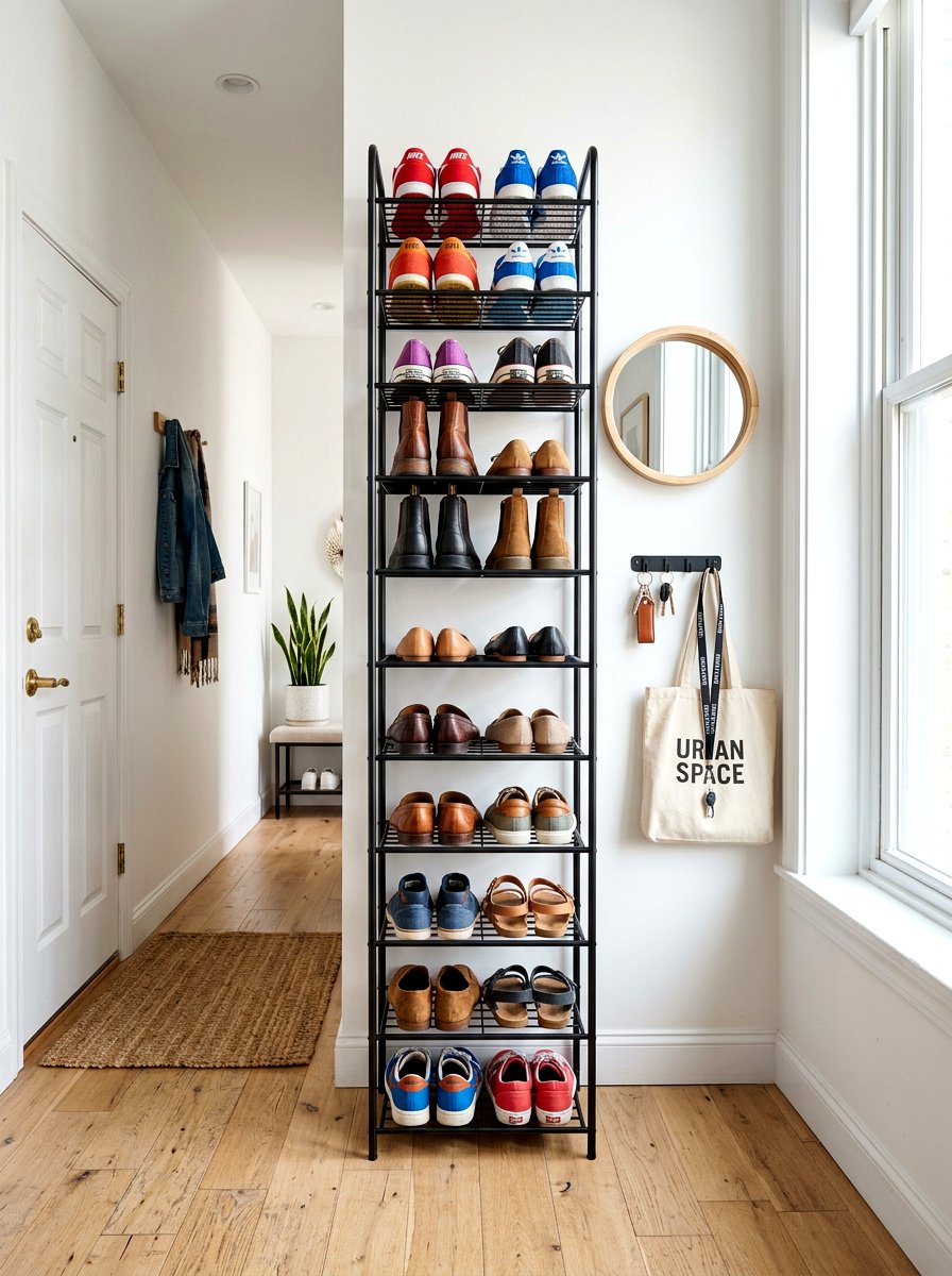 Vertical Shoe Tower - 30 shoe closet ideas