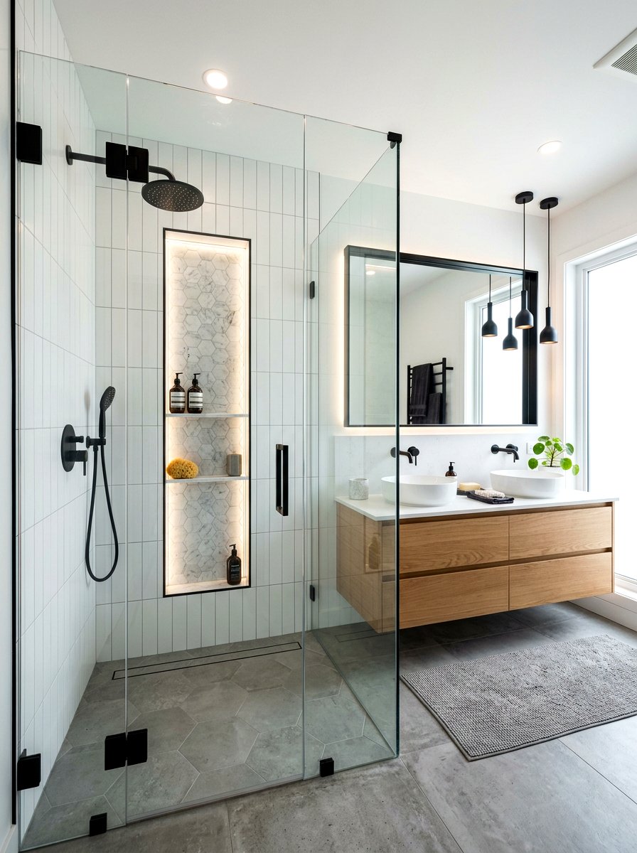 Vertical Shower Niche - 30 shower niche ideas
