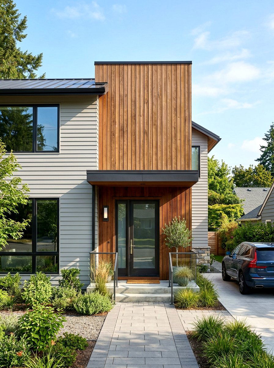 Vertical Siding Accent Wall - 30 vertical siding exterior ideas