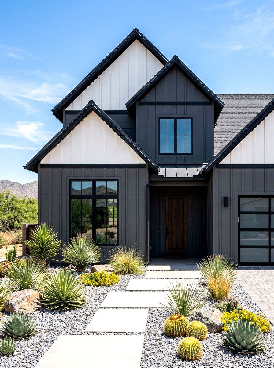 Vertical Siding Black Trim - 30 black trim exterior ideas