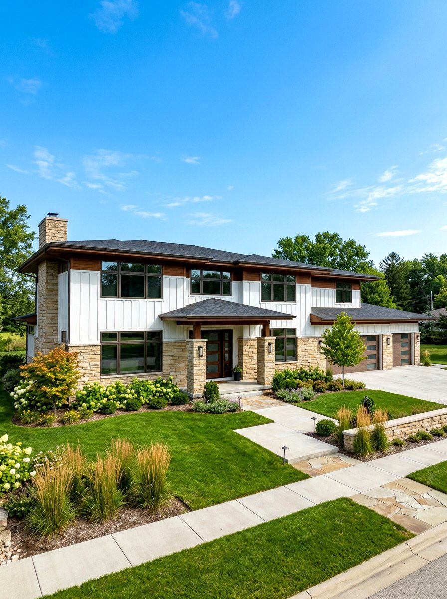 Vertical Siding Mixed With Horizontal Stone Veneer - 30 mixed siding exterior ideas