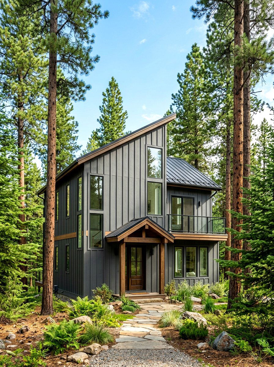Vertical Siding Mountain Home - 30 mountain house exterior ideas