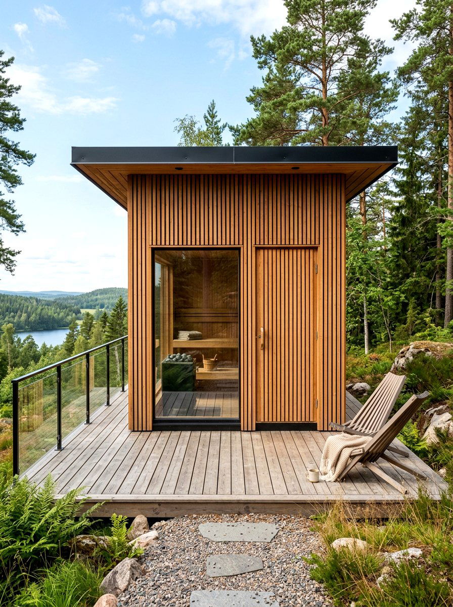 Vertical Siding Sauna Cabin - 30 sauna shed ideas