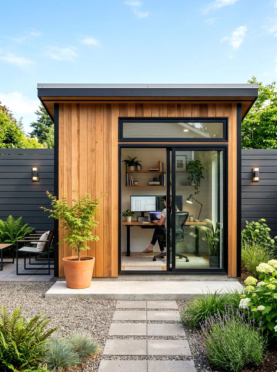 Vertical Siding Shed - 30 office shed ideas