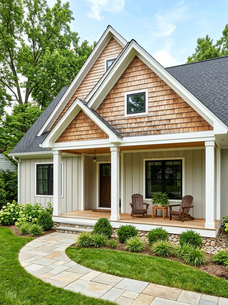 Vertical Siding With Cedar Shakes - 30 cedar shake exterior ideas