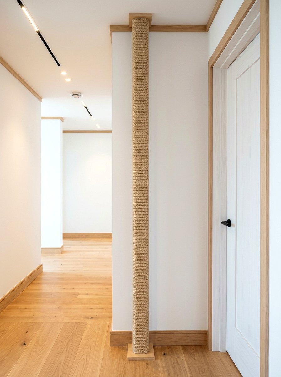Vertical Sisal Cat Post - 30 cat climbing wall aesthetic ideas