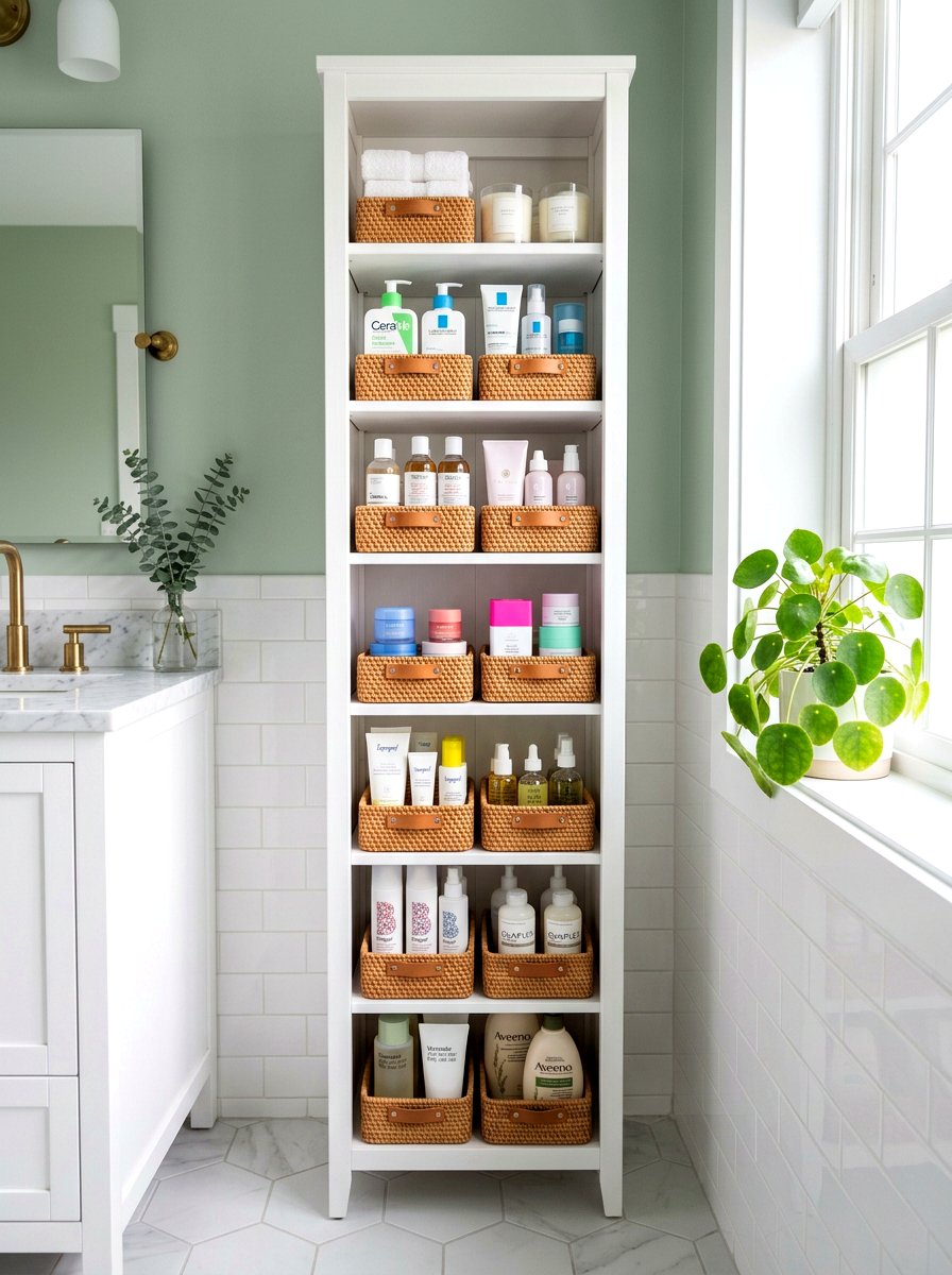 Vertical Skincare Storage - 30 skincare station ideas
