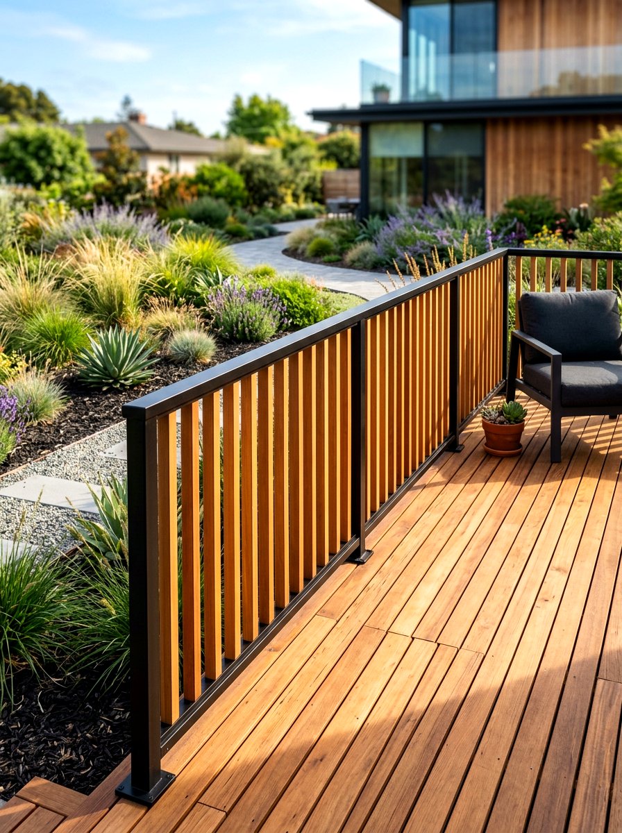 Vertical Slat Railing - 30 outdoor stair railing ideas