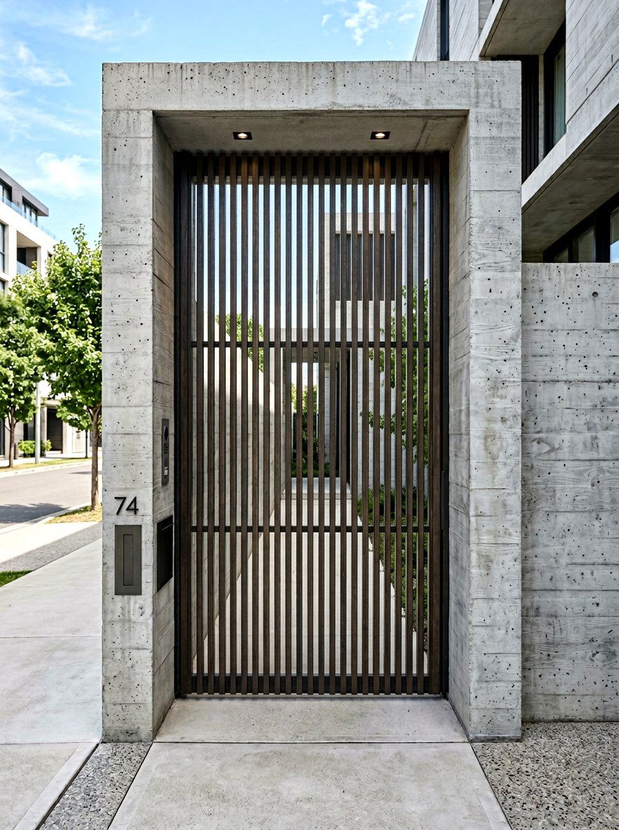 Vertical Slat Timber Gate - 30 front gate ideas