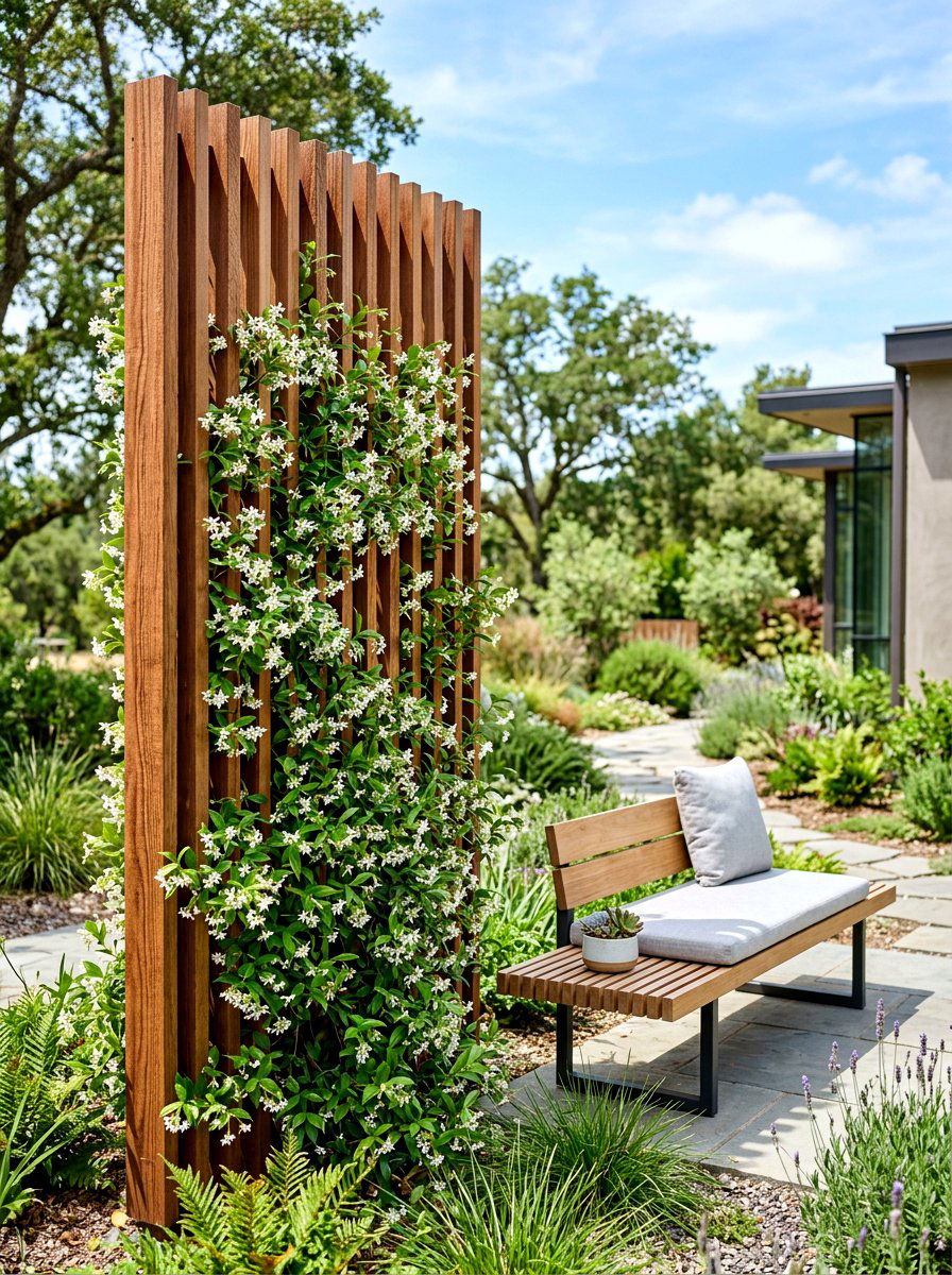 Vertical Slat Trellis - 30 modern fence ideas